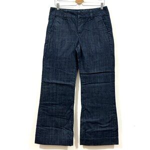 LONDON JEAN Dressy Mid-Rise Jeans Womens 10 Y2K Wide Leg Dark Blue VTG 90s